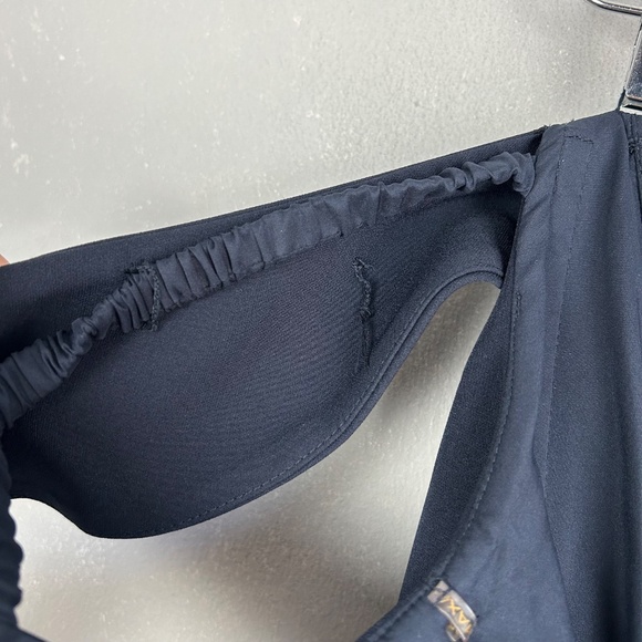 Alexander by Daymor size 16 maxi gown 1060 off shoulder ruffled skirt navy white - Picture 13 of 15